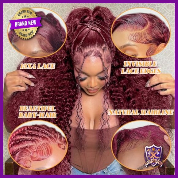 28 Inch Human Hair Lace Front Wig Pre Plucked Deep Wave Glueless main image 4